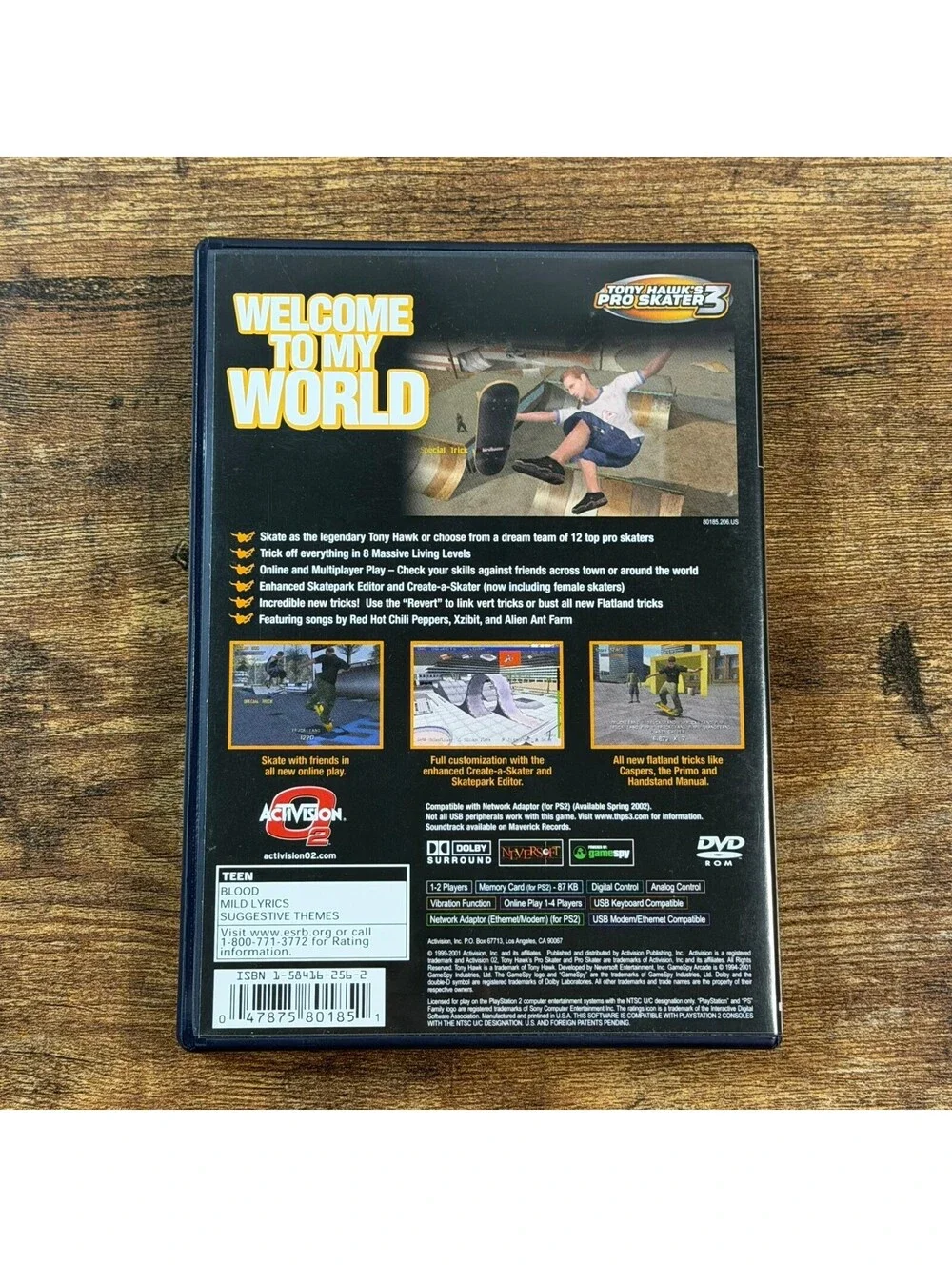 Tony Hawk's Pro Skater 3 PS2 Black Label Disc + Case Tested Working No Manual
